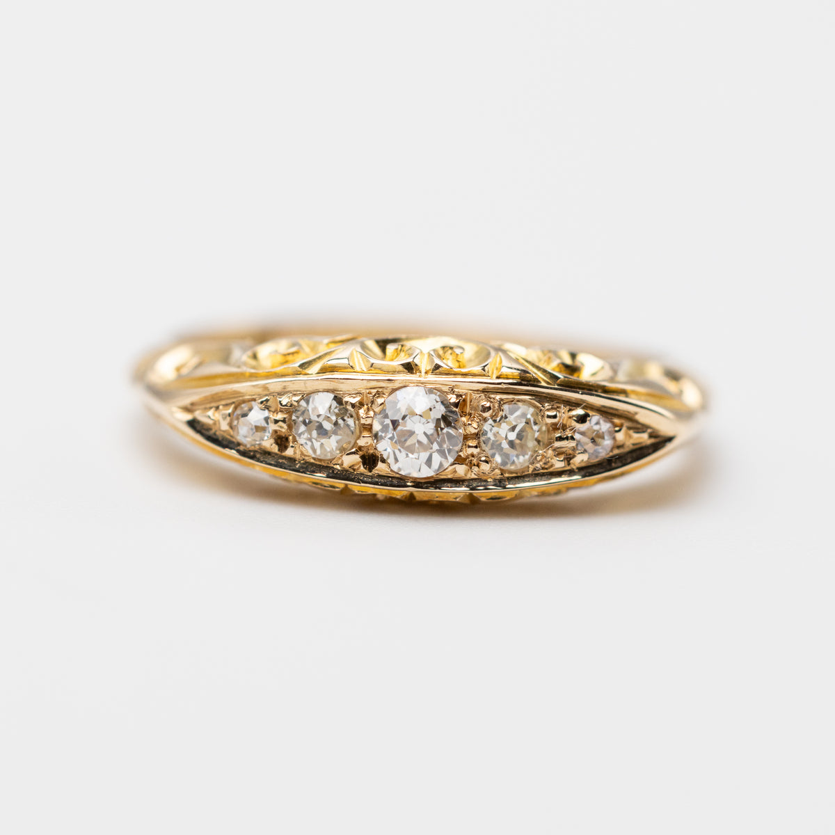Vintage 18K Old Cut Diamond Ring