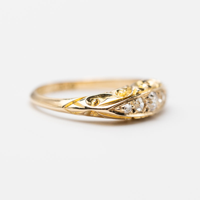 Vintage 18K Old Cut Diamond Ring