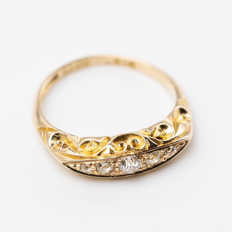 Vintage 18K Old Cut Diamond Ring