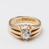 1.41 Carat Old Mine Cut Diamond 18K Gold Signet Ring