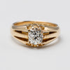 1.41 Carat Old Mine Cut Diamond 18K Gold Signet Ring