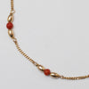 9K Gold And Red Bead Necklace