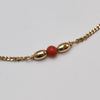 9K Gold And Red Bead Necklace