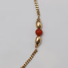 9K Gold And Red Bead Necklace