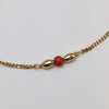 9K Gold And Red Bead Necklace