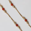 9K Gold And Red Bead Necklace