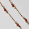 9K Gold And Red Bead Necklace