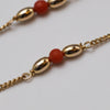 9K Gold And Red Bead Necklace