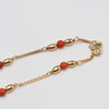 9K Gold And Red Bead Necklace