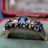 Antique Edwardian 18K Yellow Gold Sapphire And Diamond Ring