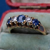 Antique Edwardian 18K Yellow Gold Sapphire And Diamond Ring