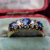 Antique Edwardian 18K Yellow Gold Sapphire And Diamond Ring