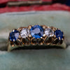 Antique Edwardian 18K Yellow Gold Sapphire And Diamond Ring