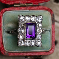 Art Deco Amethyst & Diamond Ring