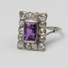 Art Deco Amethyst & Diamond Ring