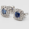 Sapphire And Diamond Cushion Cut Studs