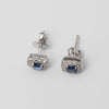 Sapphire And Diamond Cushion Cut Studs