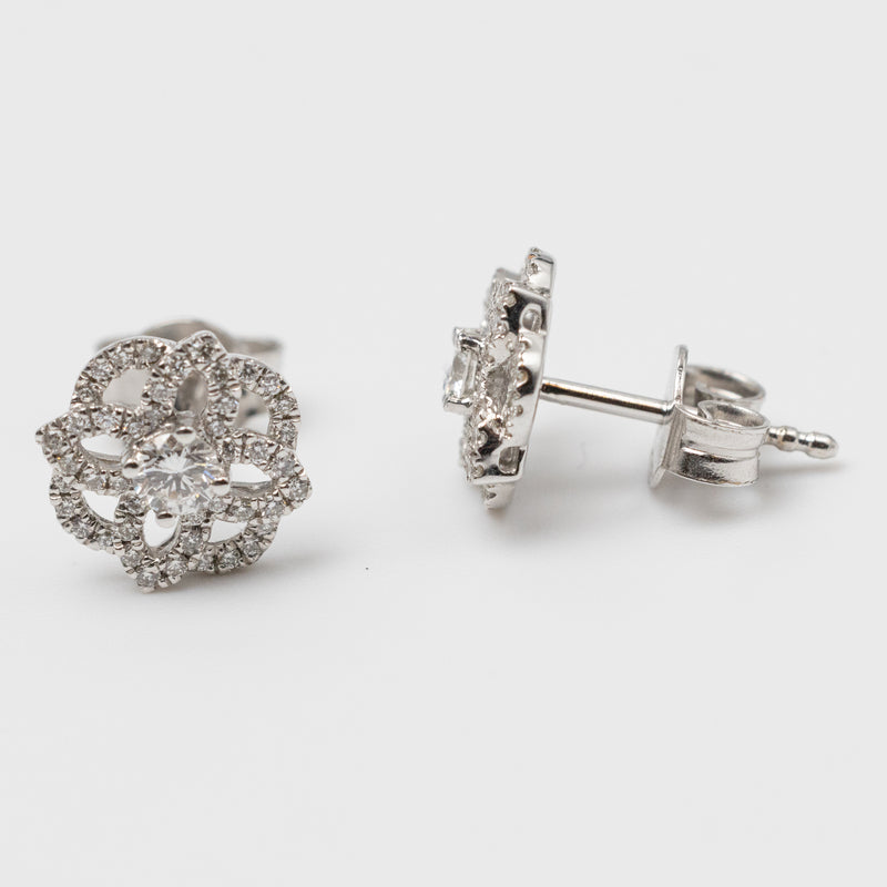 Diamond Flower Earrings 0.42ct