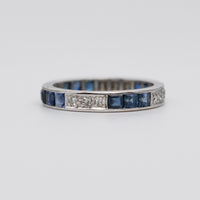 Art Deco Sapphire And Diamond Eternity Ring