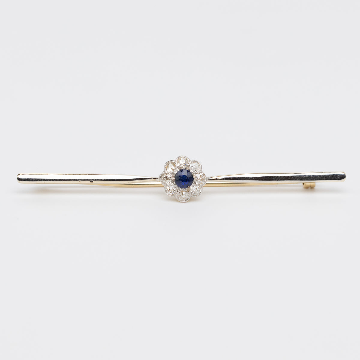 Edwardian Sapphire And Diamond Pin Brooch