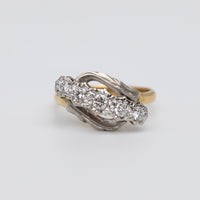 Platinum And Gold Diamond Twist Ring