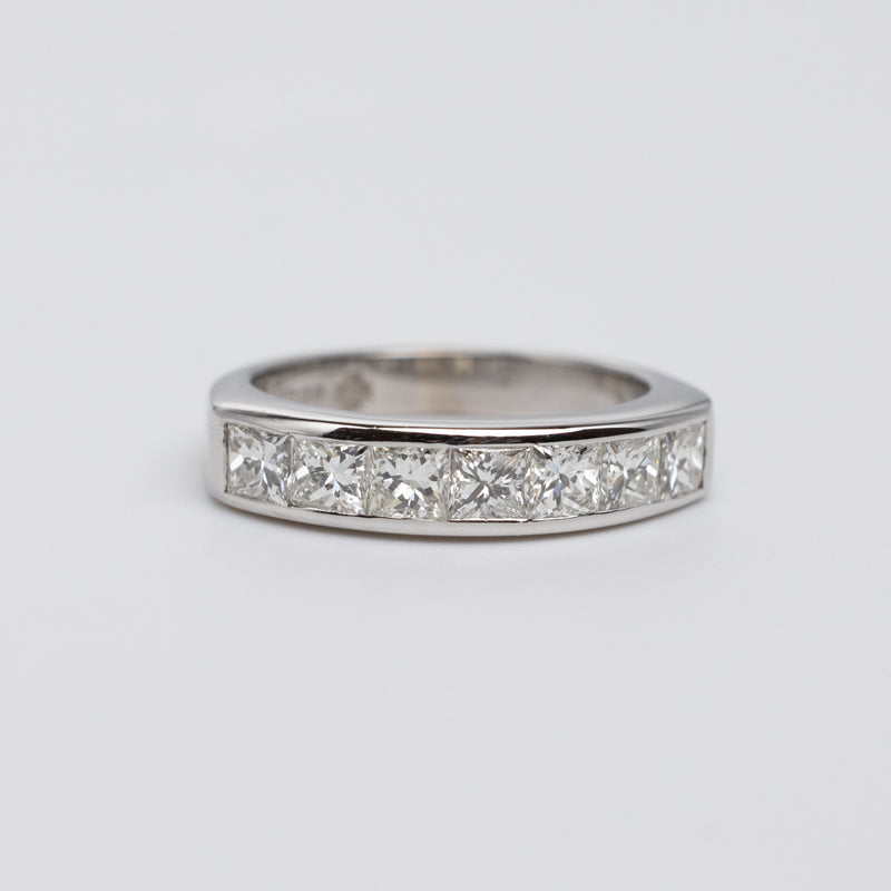 Contemporary 1.05 Carat Princess Cut Diamond Channel Set Ring