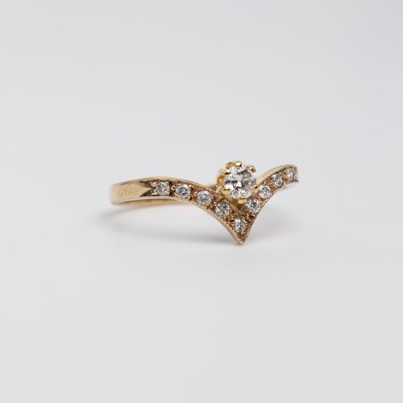 Vintage Diamond Wishbone Ring