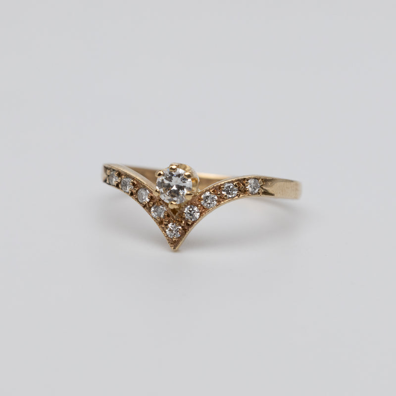 Vintage Diamond Wishbone Ring