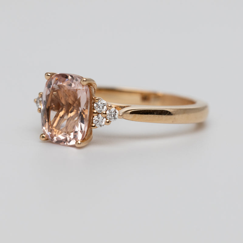 Rose Gold Morganite And Diamond Ring