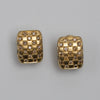Cognac Diamond Gold Clip-On Earrings