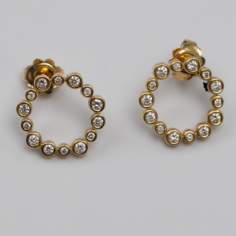 Gorgeous Bezel Set 0.52 Carat Diamond Earrings