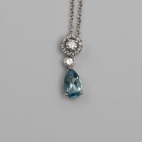 Aquamarine And Diamond Pendant