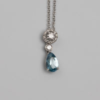 Aquamarine And Diamond Pendant