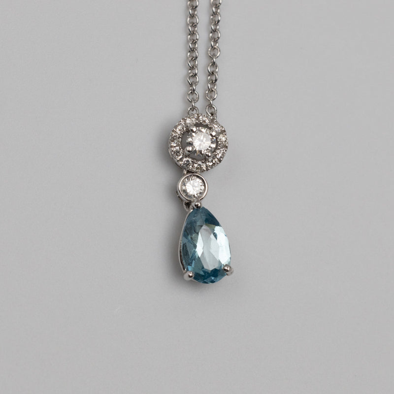 Aquamarine And Diamond Pendant