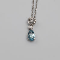 Aquamarine And Diamond Pendant