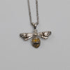 9K White Gold Sapphire Bee Pendant