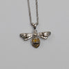 9K White Gold Sapphire Bee Pendant