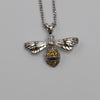 9K White Gold Sapphire Bee Pendant