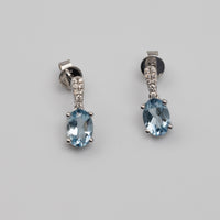 Aquamarine And Diamond Earrings