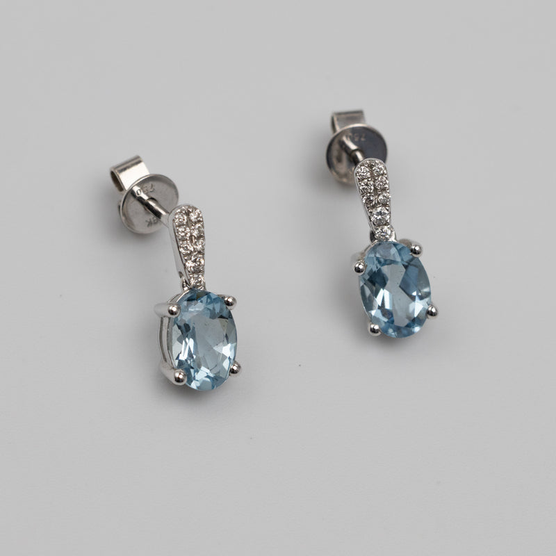 Aquamarine And Diamond Earrings