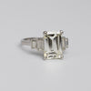Vintage GIA Certified 3.7 Carat Emerald Cut Diamond Engagement Ring