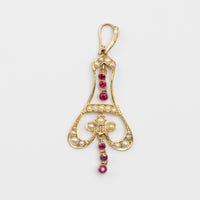 Ruby And Pearl Brooch