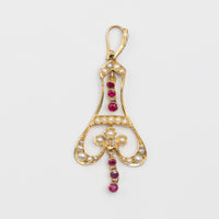 Ruby And Pearl Brooch