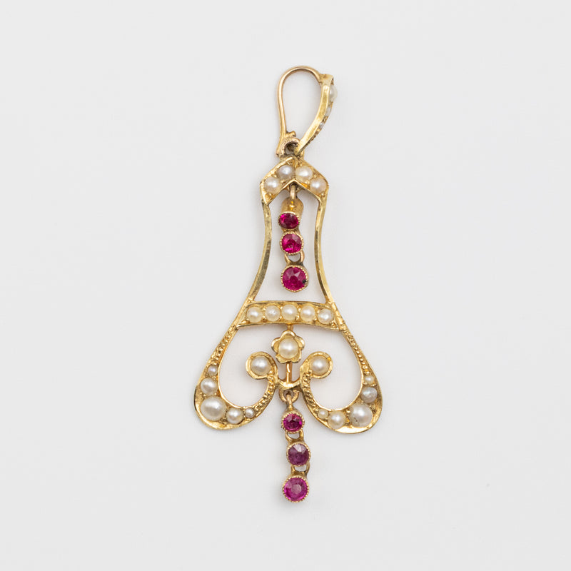 Ruby And Pearl Brooch