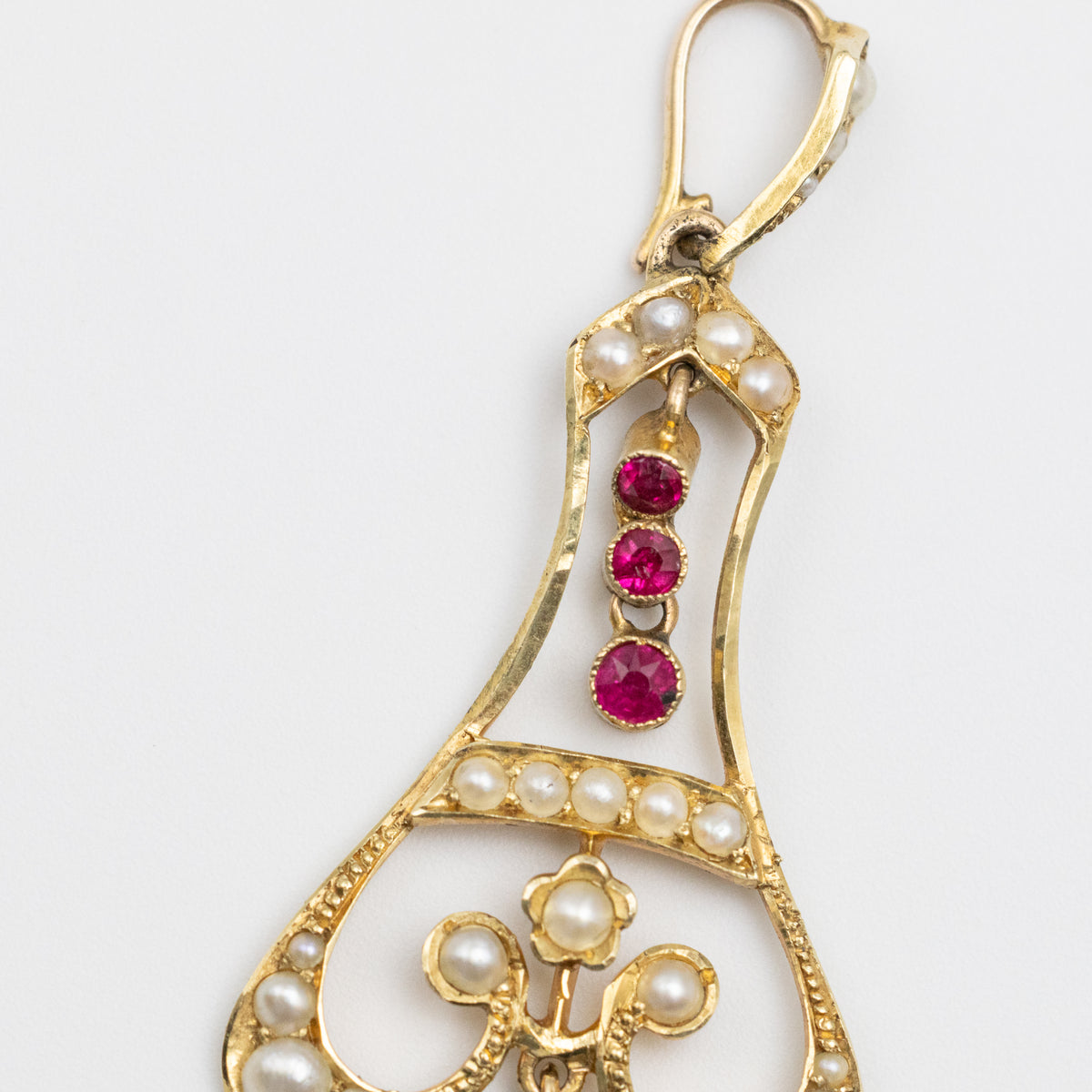 Ruby And Pearl Brooch