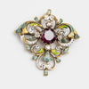 Art Nouveau Ruby Brooch
