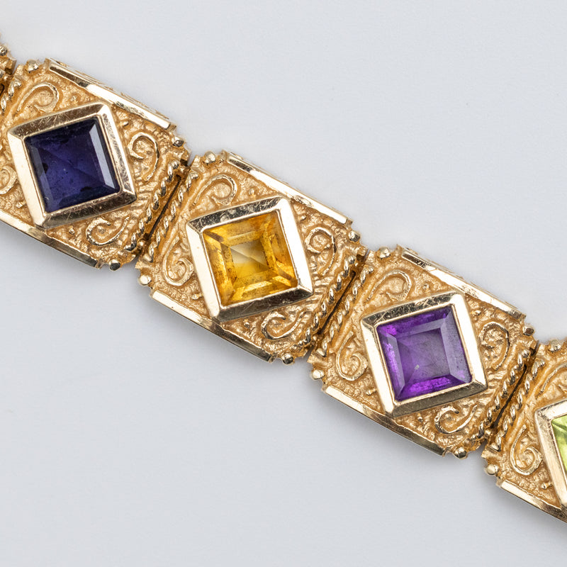 Retro Multicoloured 14K Bracelet
