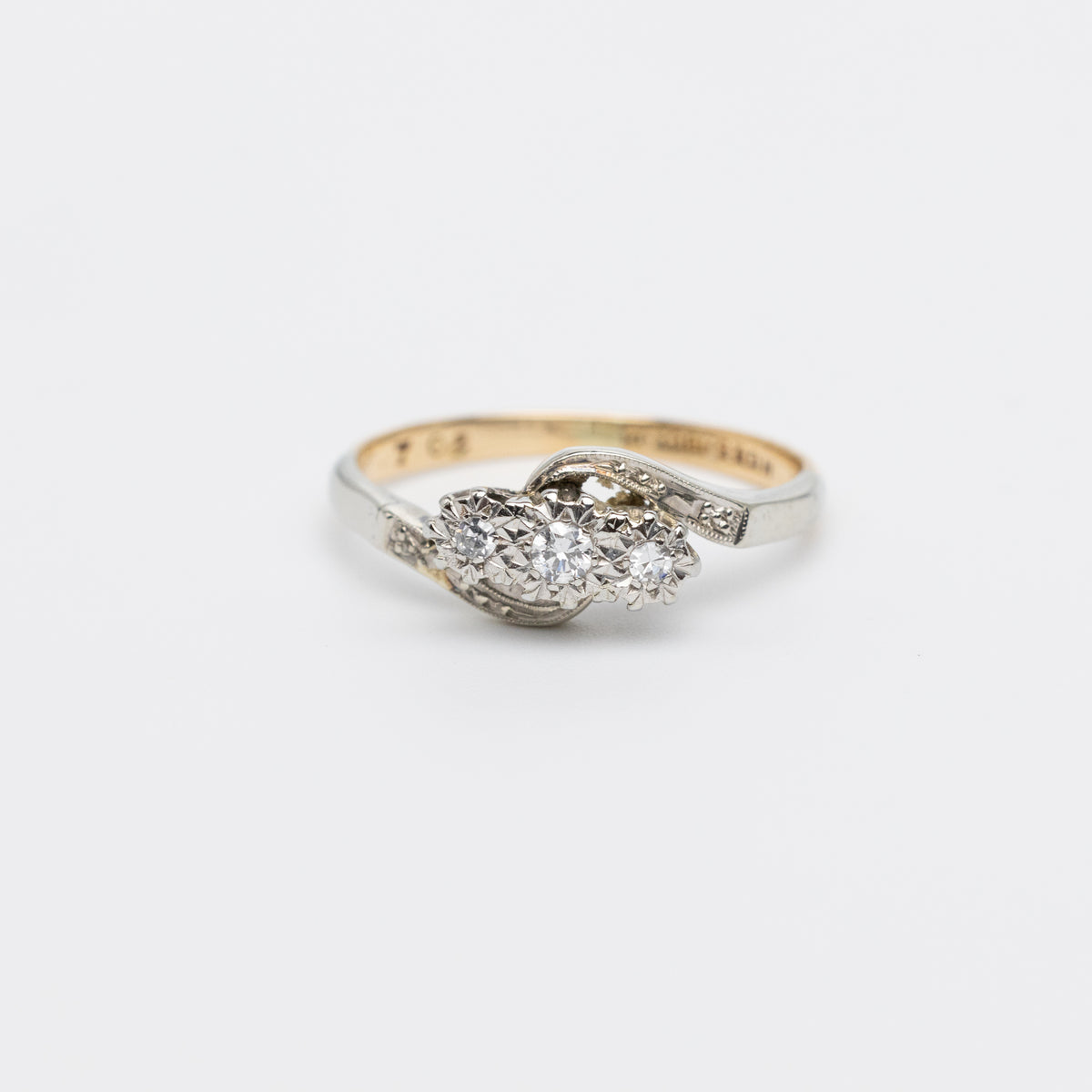 Art Deco Twist Trilogy Ring
