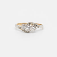Art Deco Twist Trilogy Ring