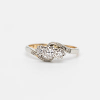 Art Deco Twist Trilogy Ring